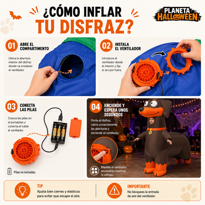 Disfraz Inflable Perro Salchicha
