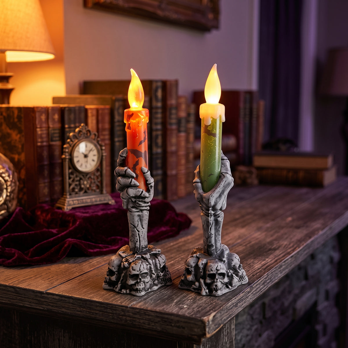 Vela LED Mano de Esqueleto Halloween