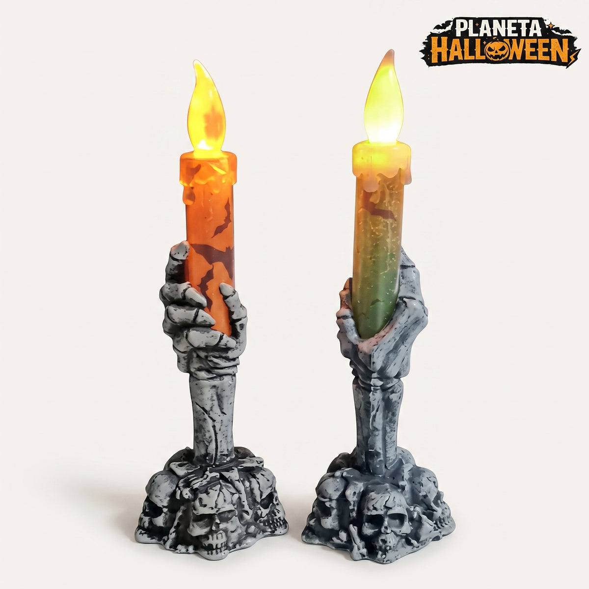 Vela LED Mano de Esqueleto Halloween
