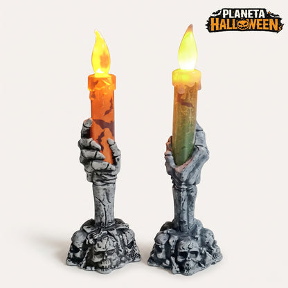Vela LED Mano de Esqueleto Halloween