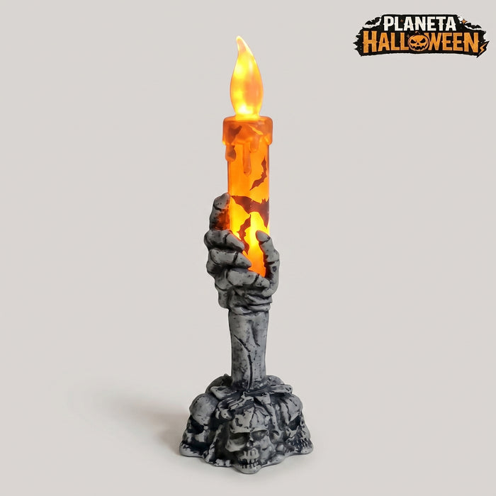 Vela LED Mano de Esqueleto Halloween