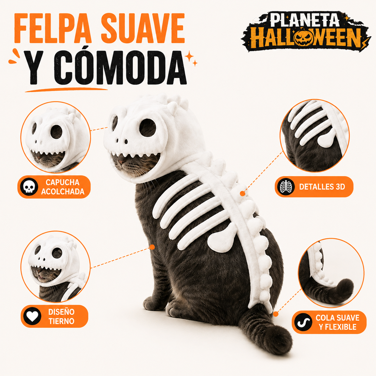 Disfraz Huesitos Mascota