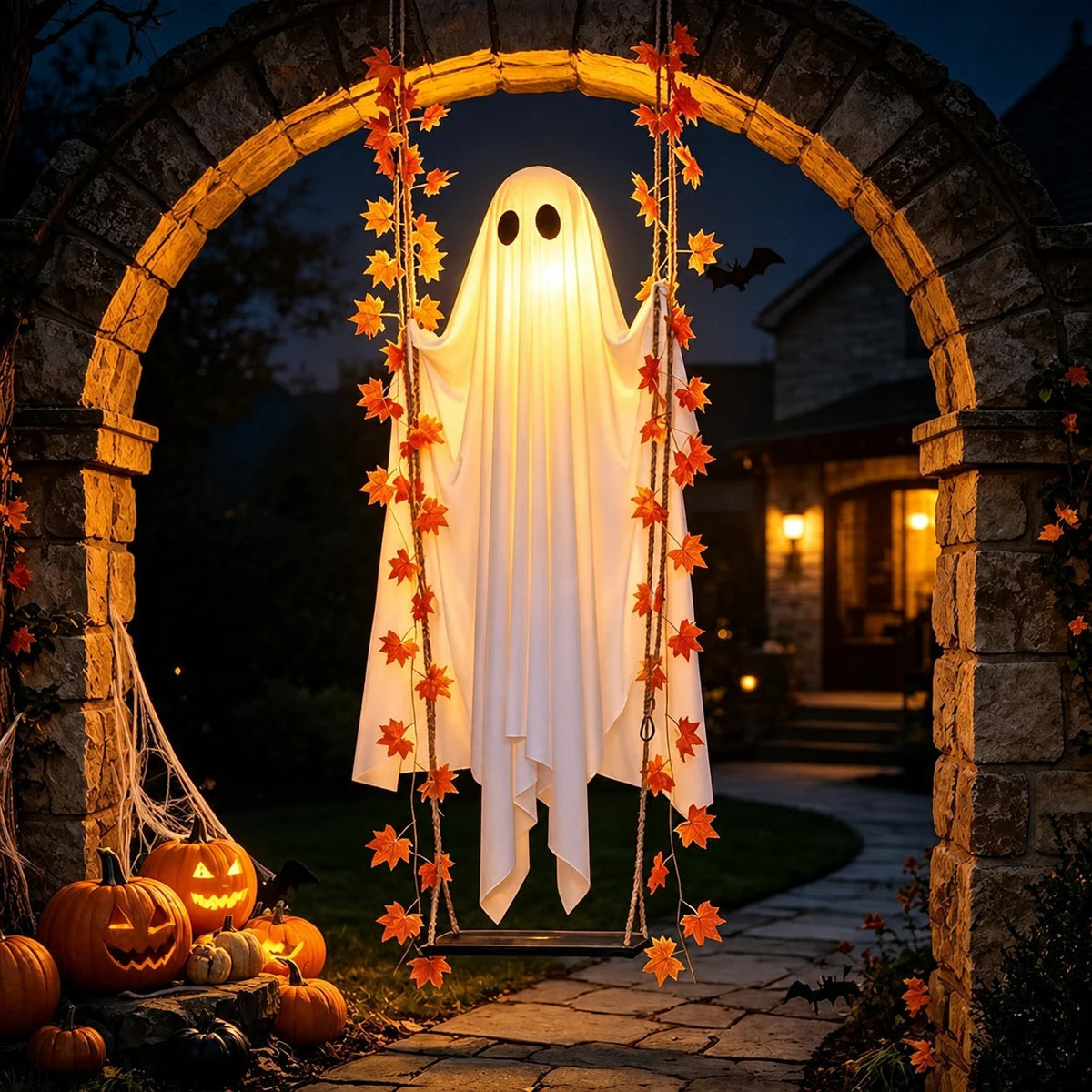 Fantasma Colgante Iluminado con Columpio